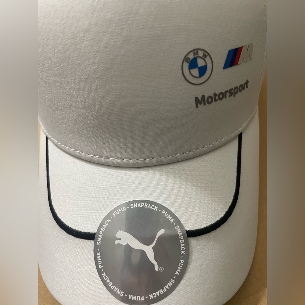Authentic brand new white BMW hat, quality material